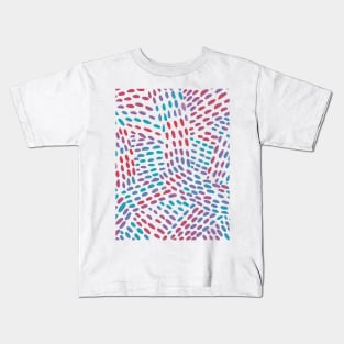 Watercolor dotted lines - pink and blue Kids T-Shirt